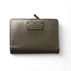 Kate Spade metallic pewter zip wallet